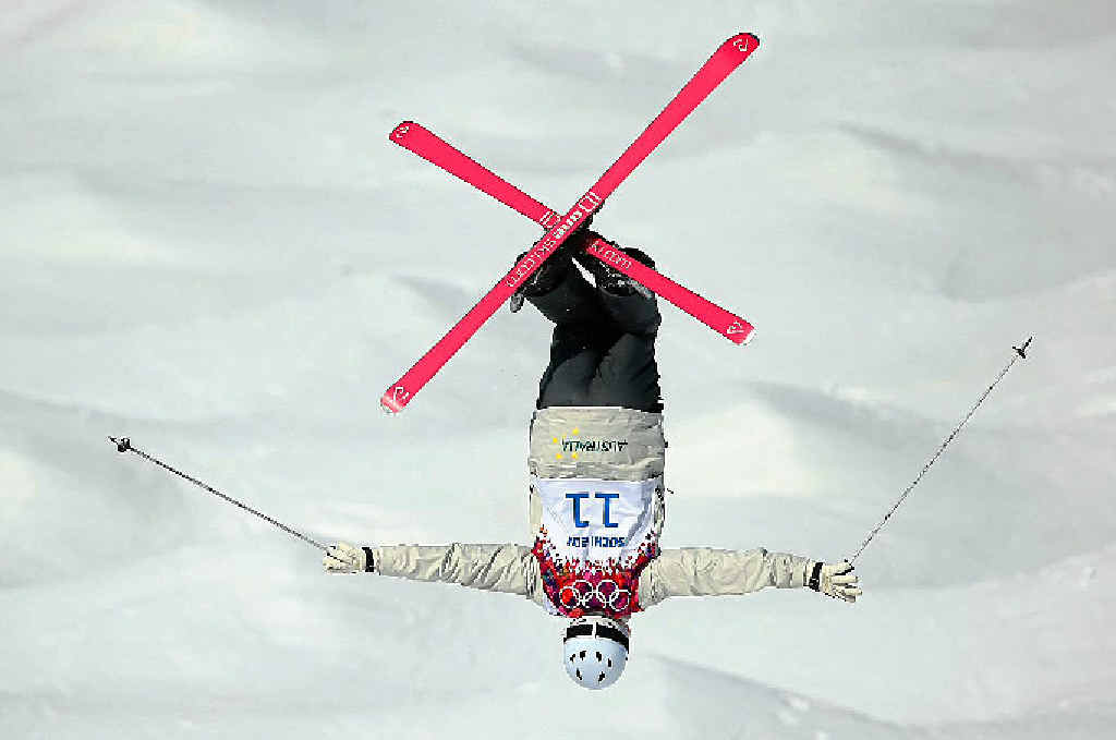 BACK IN ACTION: Australian skier Dale Begg-Smith warms up on the moguls layout in Sochi. BACK IN ACTION: Australian skier Dale Begg-Smith warms up on the moguls layout in Sochi.